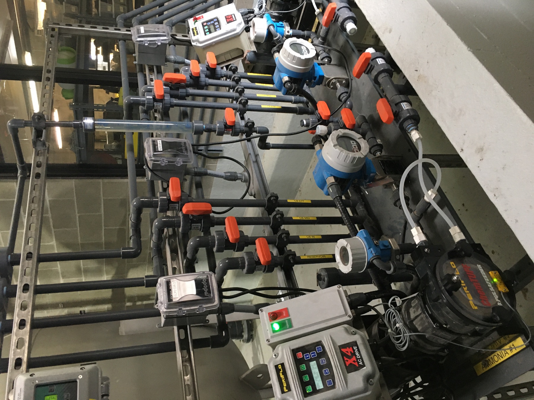 Process controls, valves, and instrumentation mounted on piping